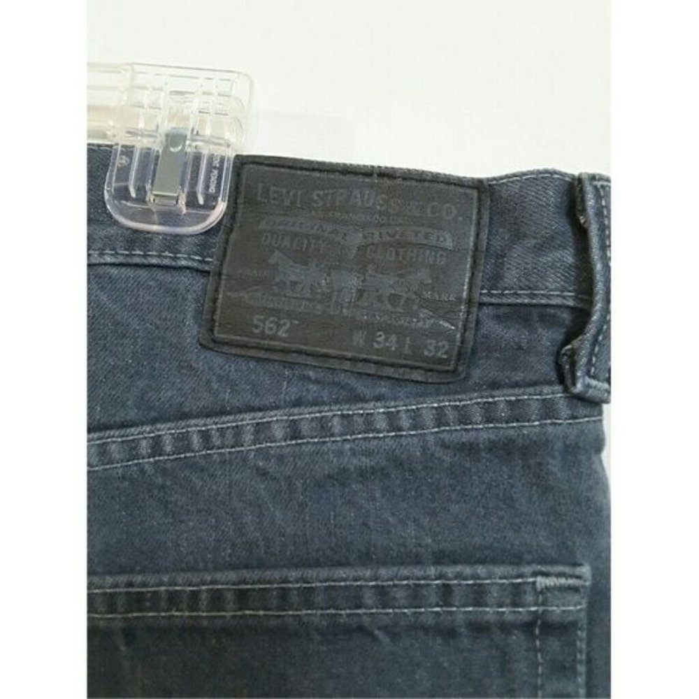 Levi's Jeans 562 Button Fly Loose Tapered Red Tab Light Wash Faded Blue Gray 34 - Picture 9 of 10